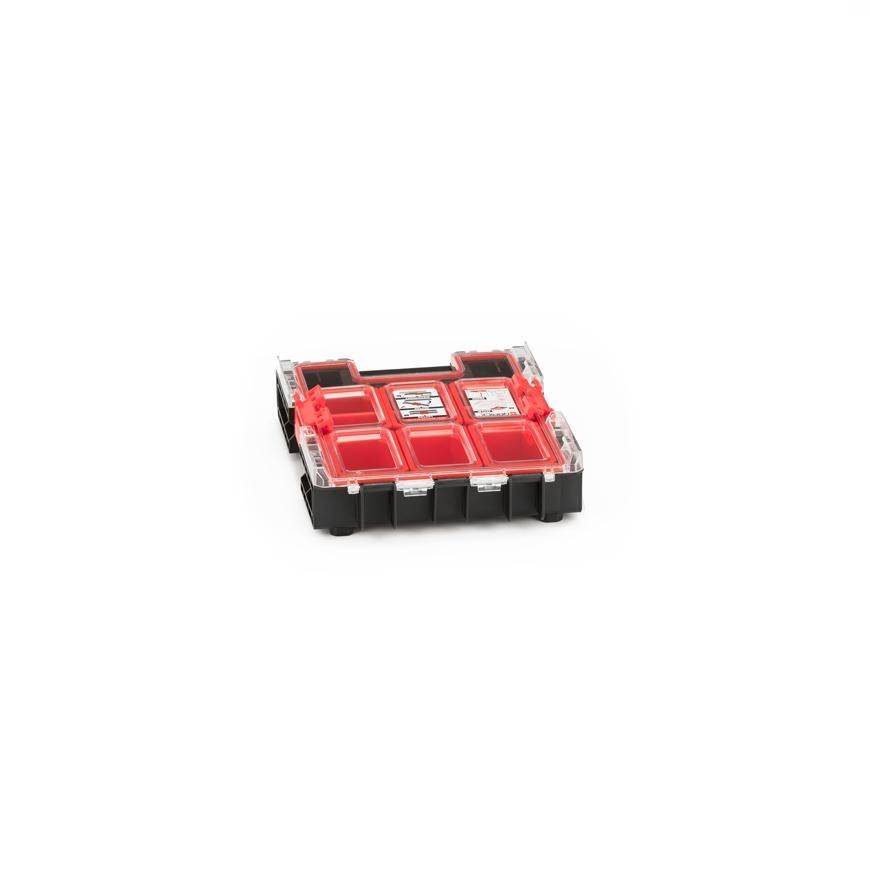 PROREGAL QBRICK Assortimentsdoos 1 M HxBxD 26,5 x 36,5 x 7 cm 6 vakken 2,5 liter Met deksel Handvat met klemsluitingen Zwart