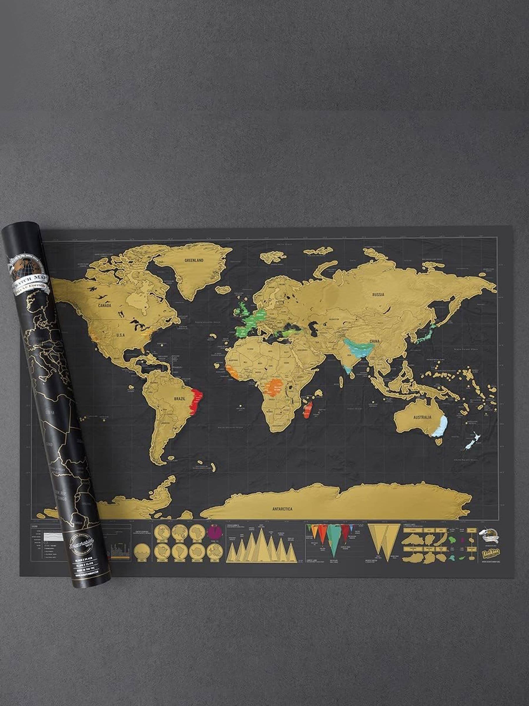 Suck UK Large Deluxe Scratch Map