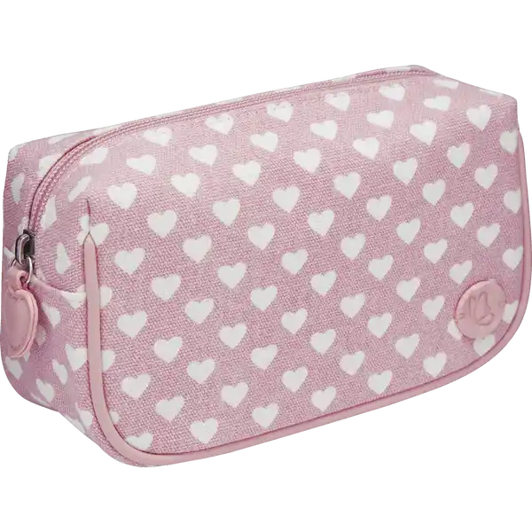 Schminktasche pink mit Herzen