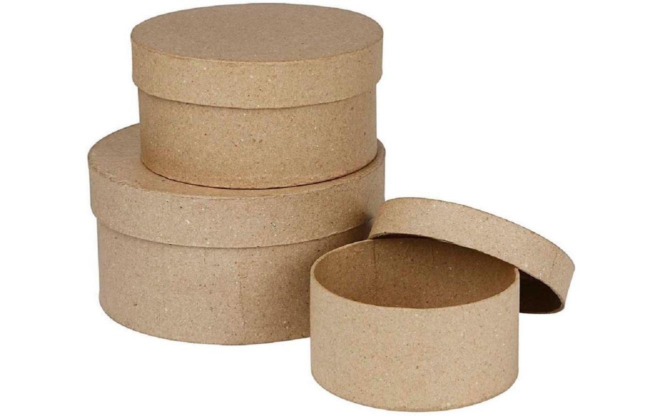Papp-Schachtel Rund 3 StückPapp-Schachtel-Set