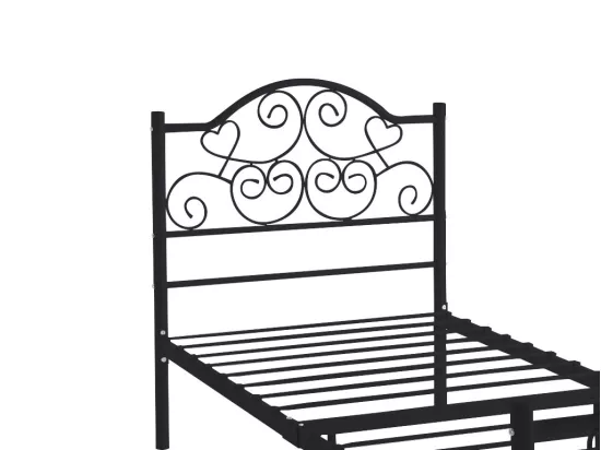 Lit LEYNA - 90 x 190 cm - Métal - Noir