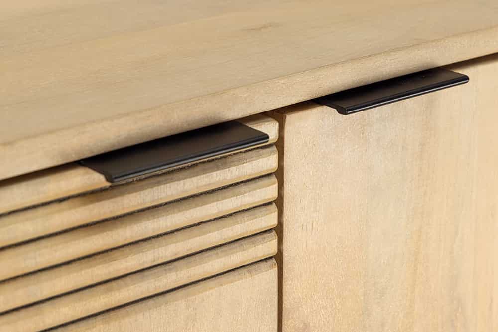 Design Barschrank ART DECO 140cm weiß gekälkt Mangoholz 3D-Front