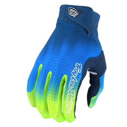 Gants cross TroyLee design AIR JET FUEL NAVY YELLOW 2022 - Bleu
