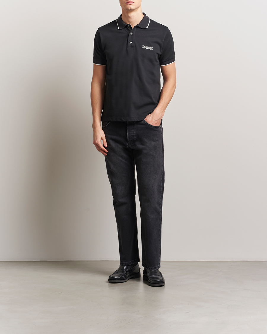 Baracuta Short Sleeve Cotton Jersey Polo Black