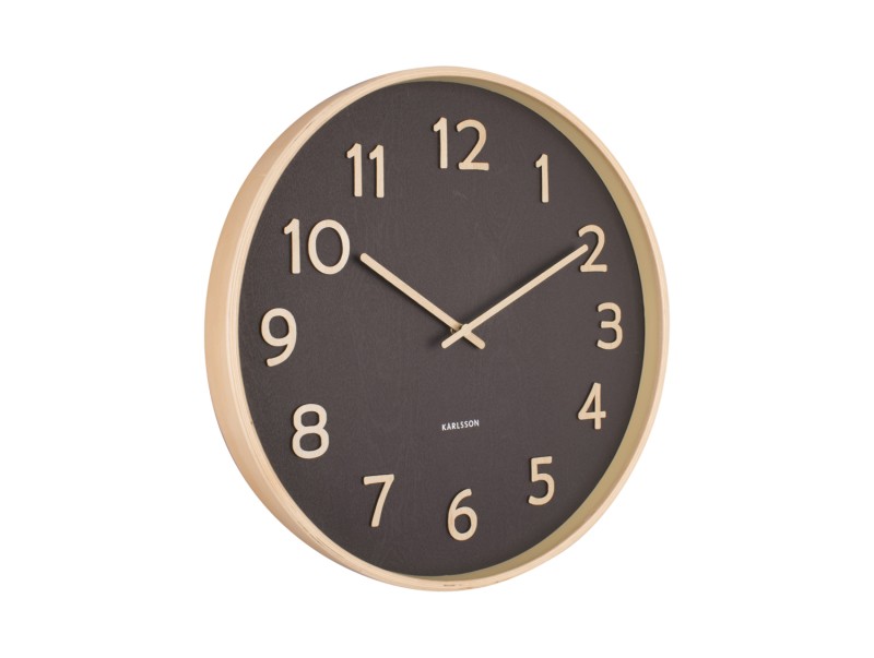 Wall Clock Pure Wood Grain Medium KA5852BK Black