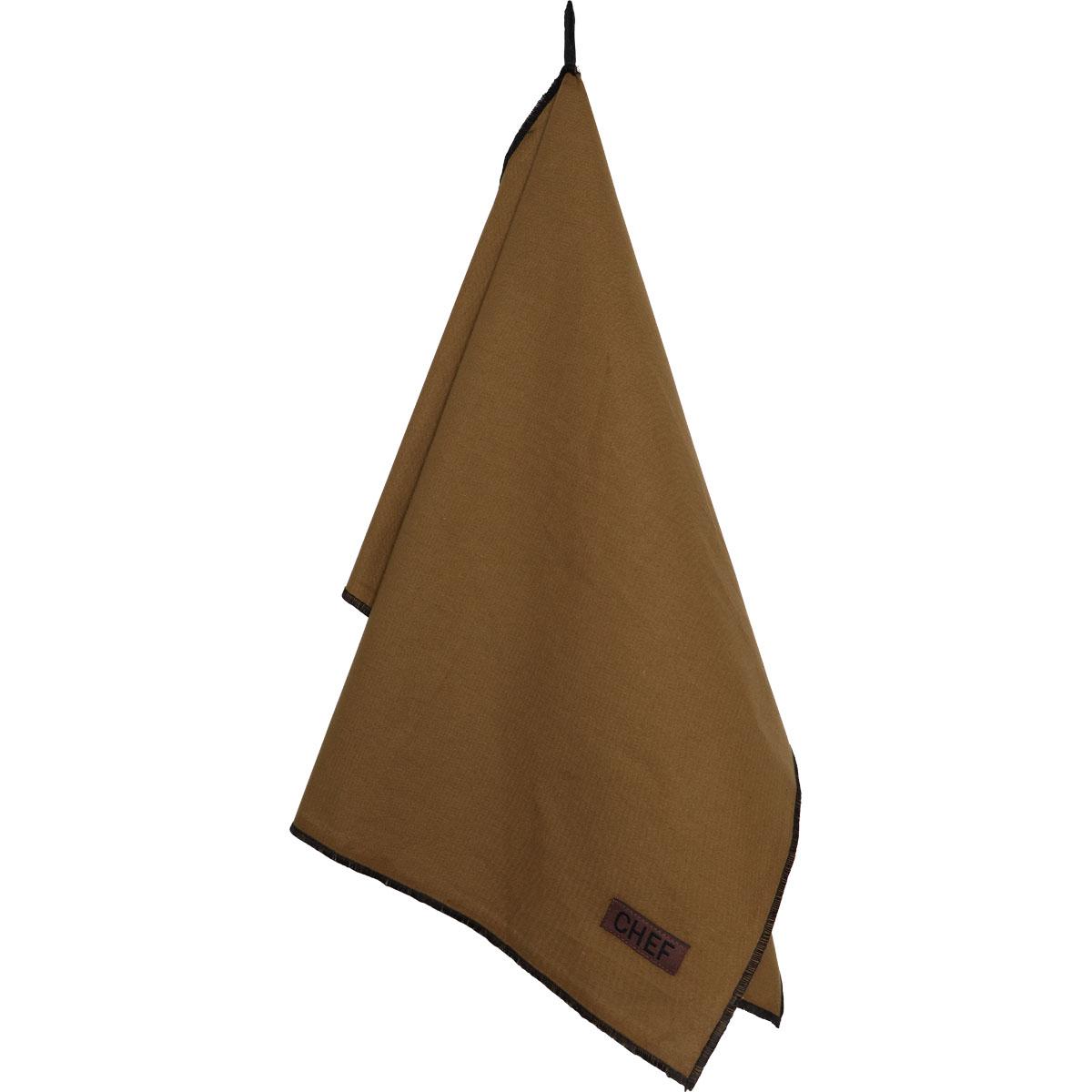 TORCHON CHEF BLACK LINE 50X70CM COTON VERT KAKI
