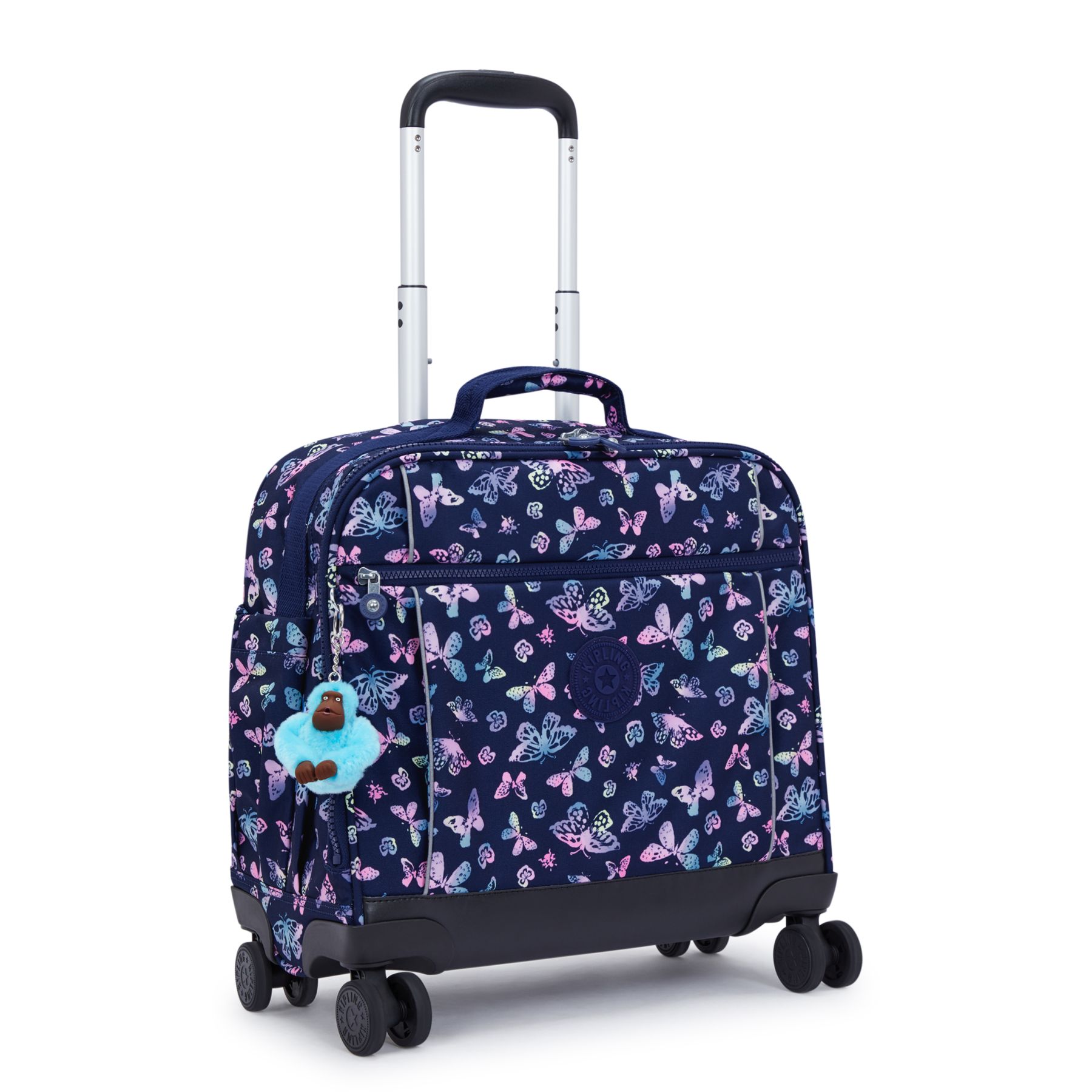 NEW STORIA Sac d'école à 4 roues pour enfants avec compartiment pour ordinateur - Butterfly Fun