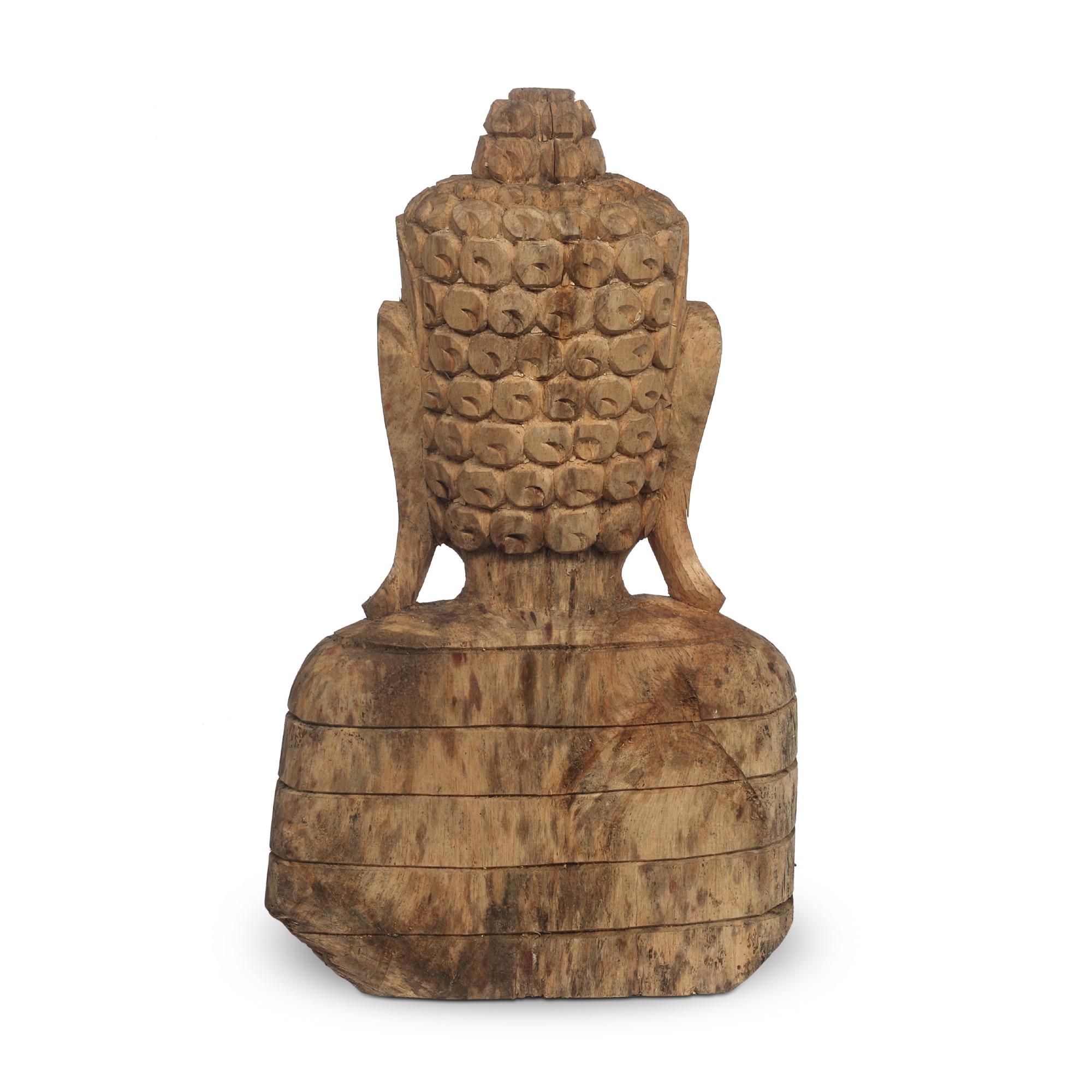 Buddha-Büste aus Holz, H 42 cm, B 24 cm, T 10 cm von fischer's lagerhaus