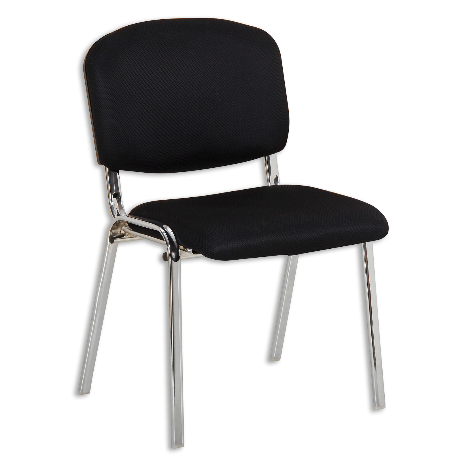 Besucherstuhl - schwarz-verchromt - 81 cm hoch