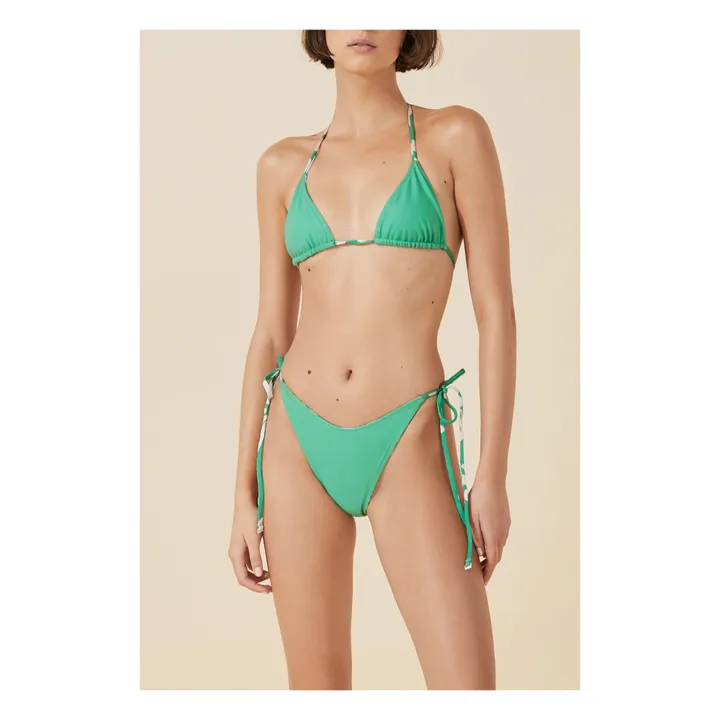 Zulu & Zephyr Bas de Maillot Fleuri Reversible | Vert