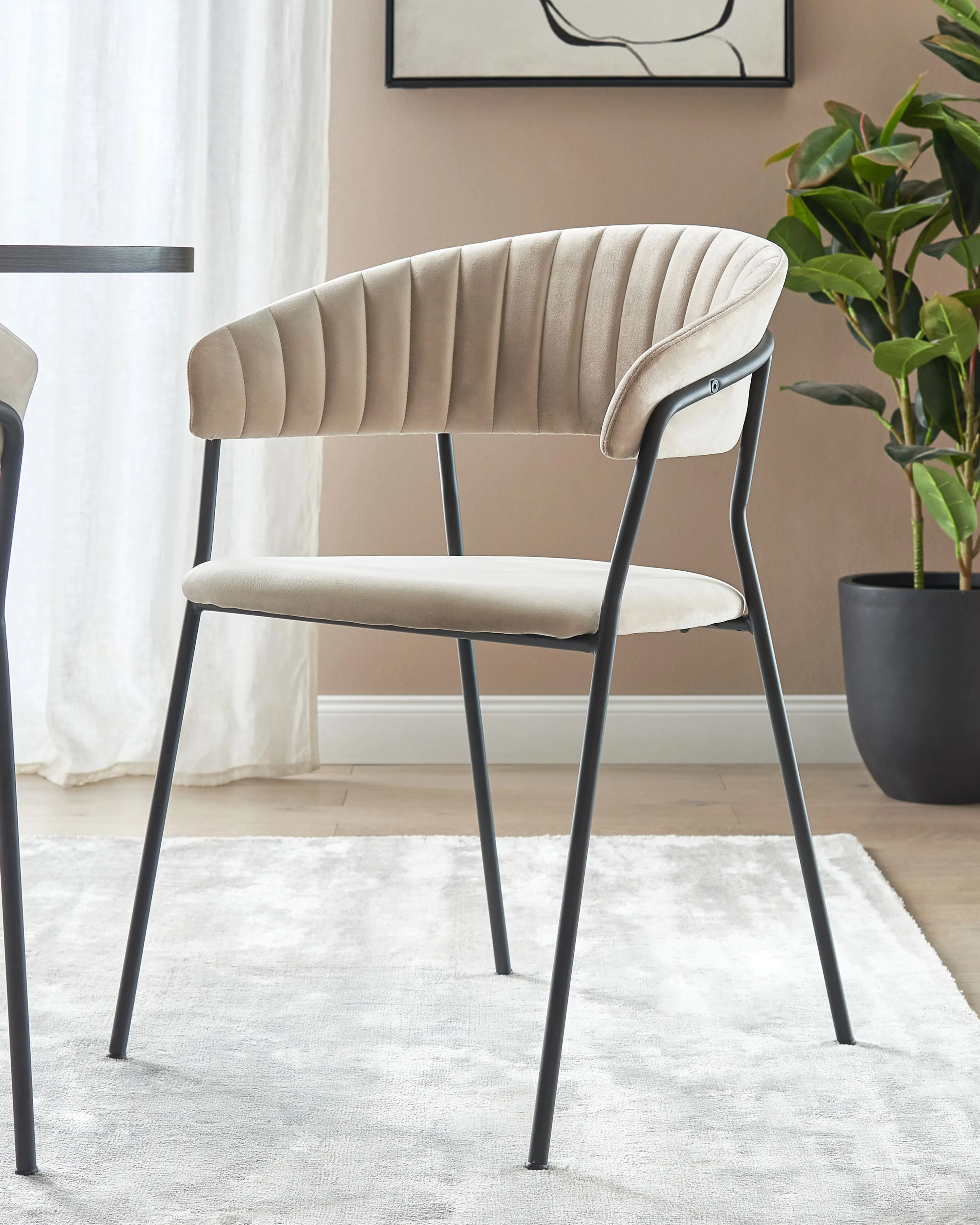 Set van 2 eetkamerstoelen MARIPOSA Fluweel Taupe