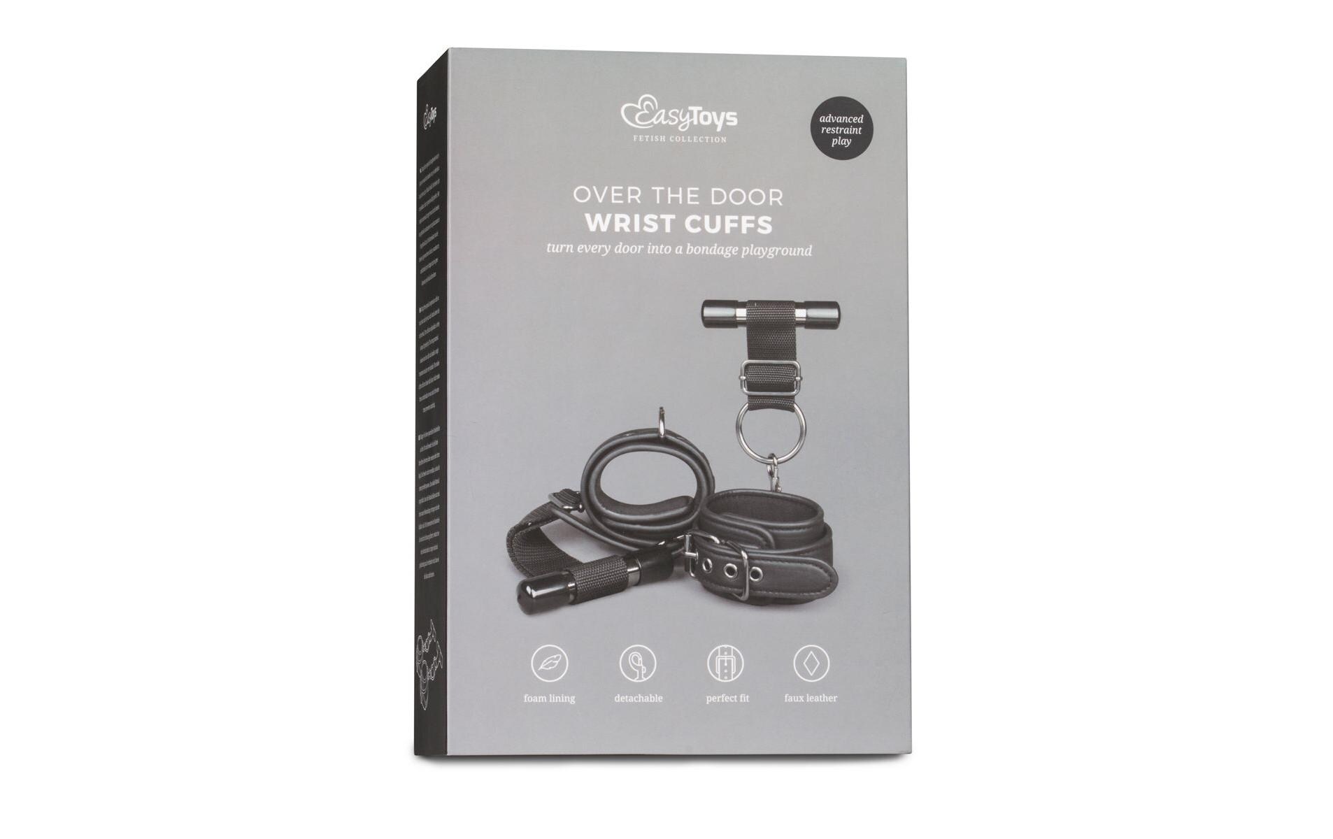 Over the Door Wrist Cuffs SchwarzHandschellen für erotische Bondage-Spiele