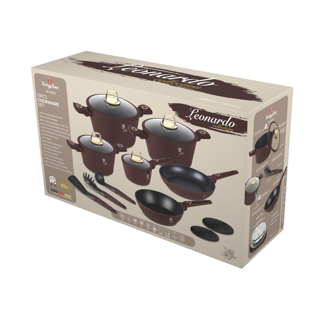 Berlinger Haus 15-teiliges Kochgeschirr-Set Leonardo Collection