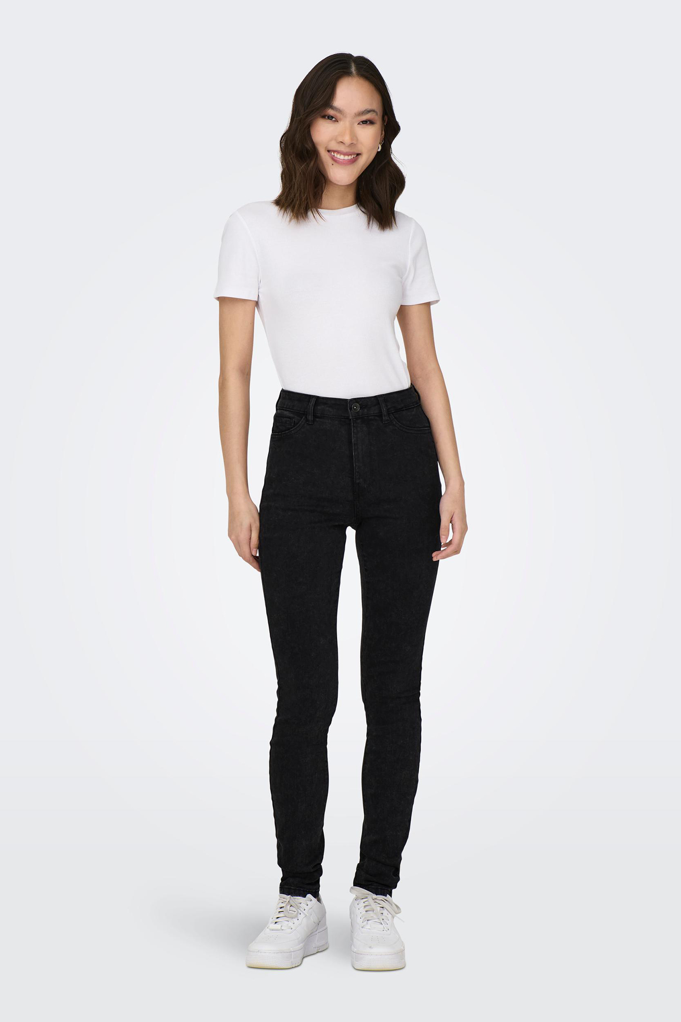 Calça jeans skinny de cintura alta