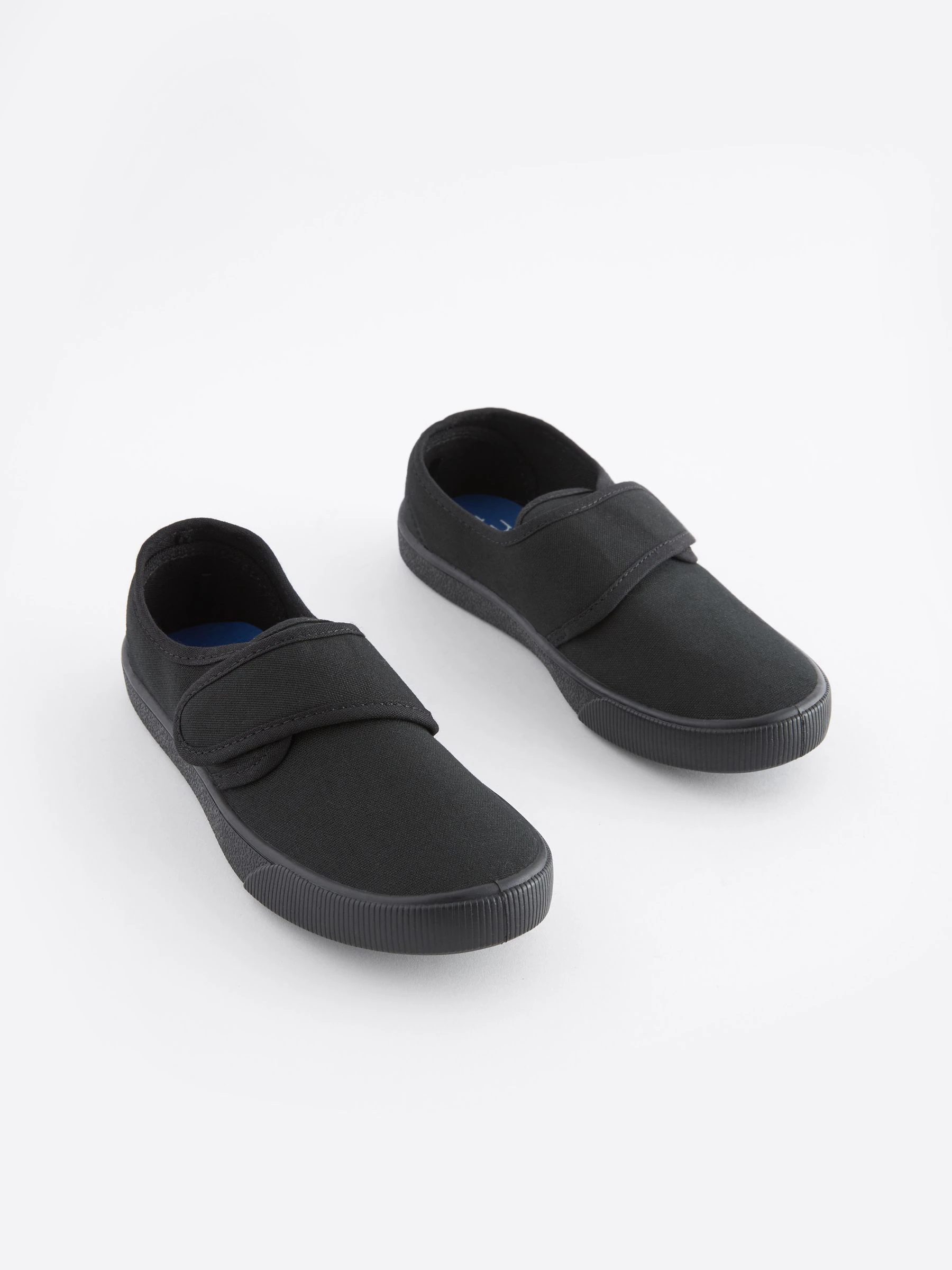 Zwart - Plimsoll schoolschoenen met klittenbandsluiting