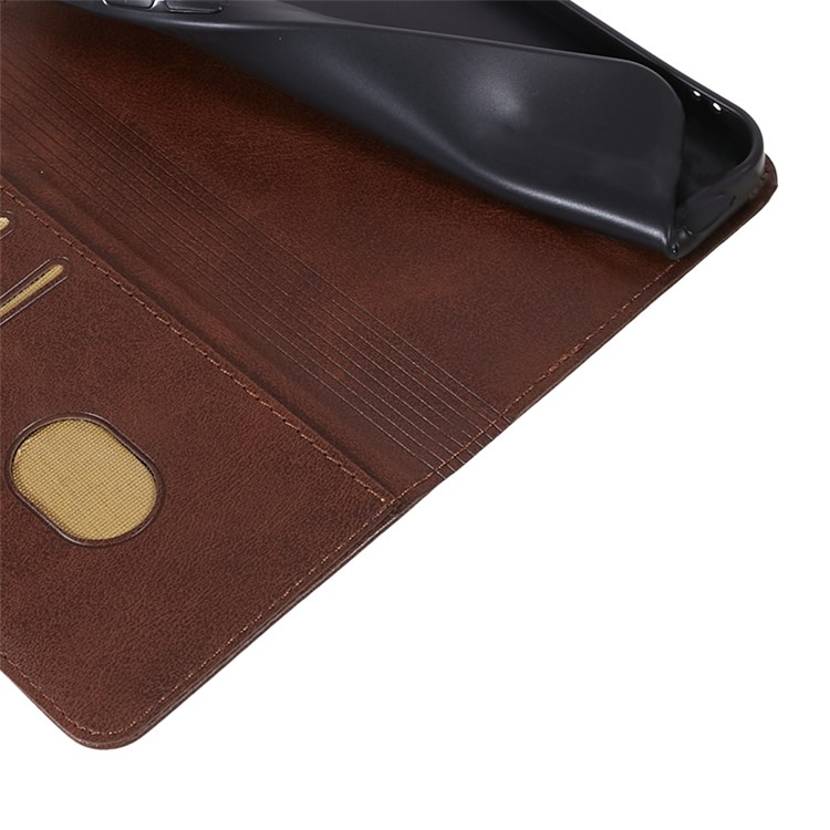 iPhone 16e Leder Tasche Flip Cover mit Kartenfächer im Vintage Look - Braun