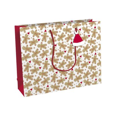 Clairefontaine - Sac cadeau kraft - pain d'épices blanc - 37,3 cm x 11,8 cm x 27,5 cm