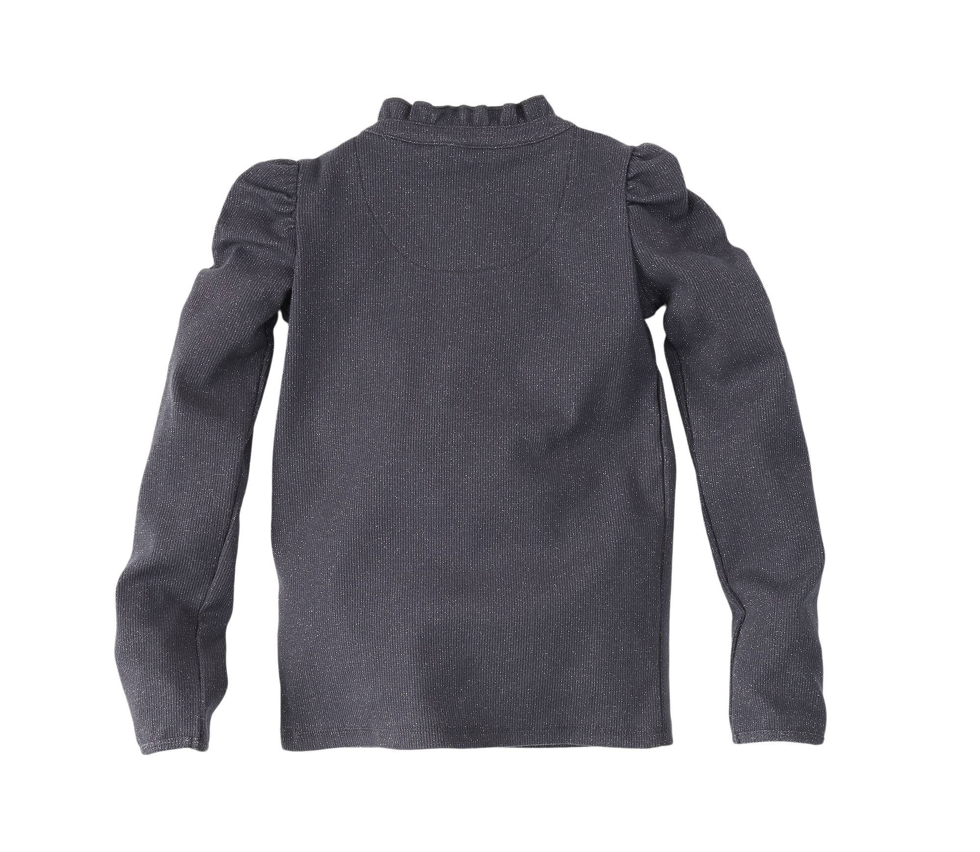 Z8 longsleeve Ymke met ruches en glitters  donkerblauw