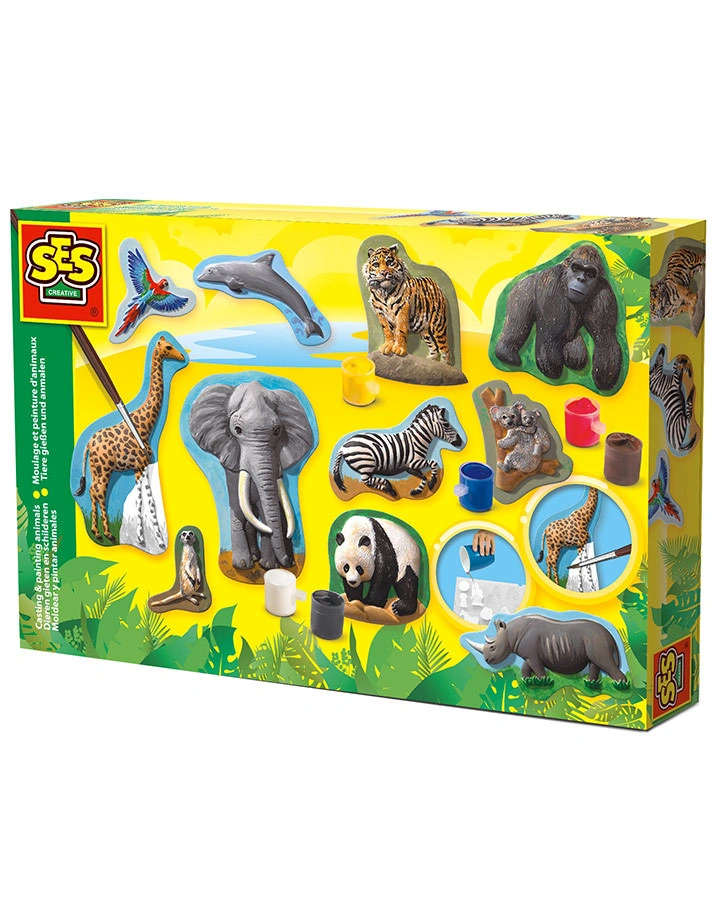 Bastel-Set RELIEF GIEßEN – WILDE TIERE 9-teilig
