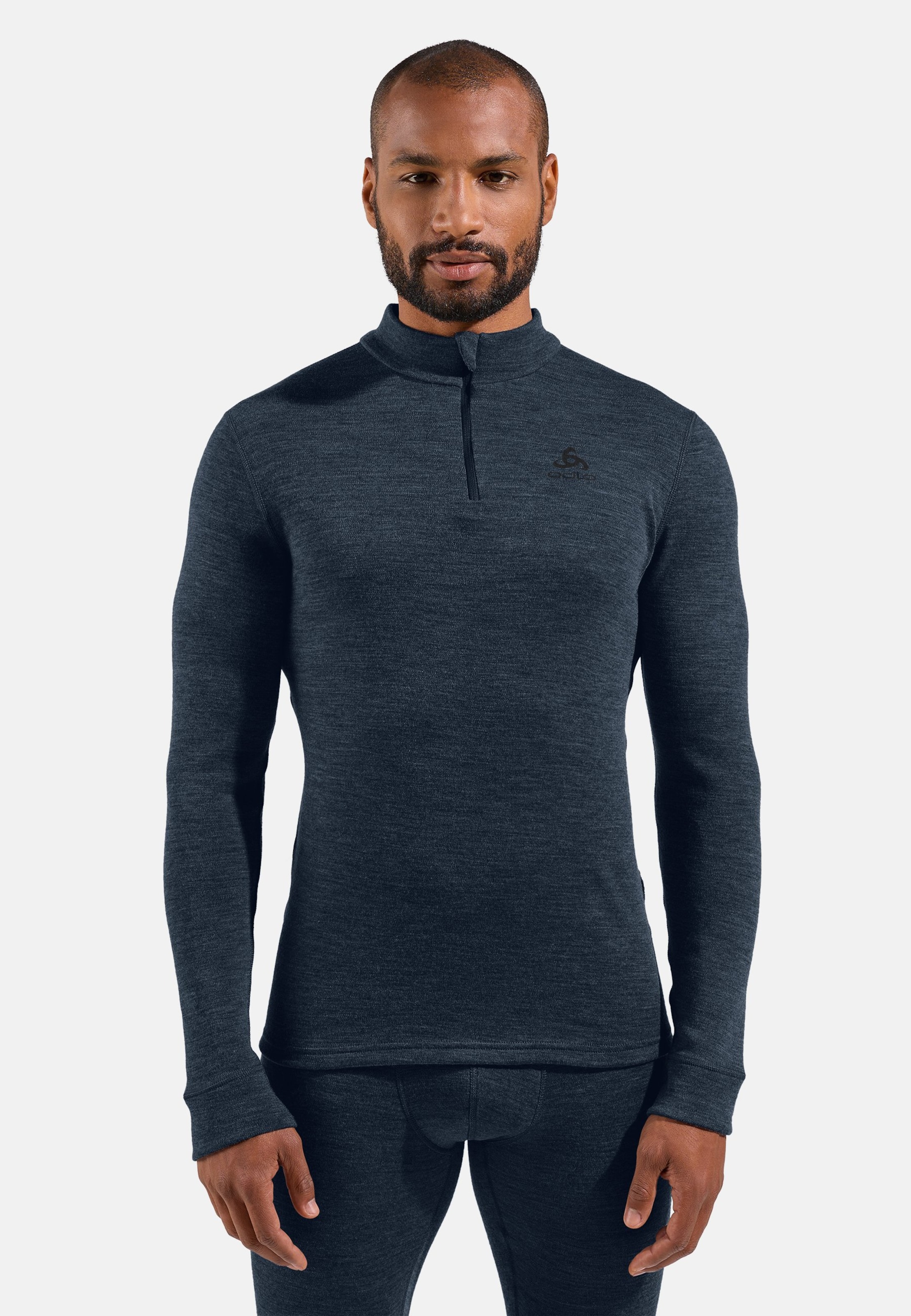 Natural Merino 260 Base Layer Half Zip in dark sapphire