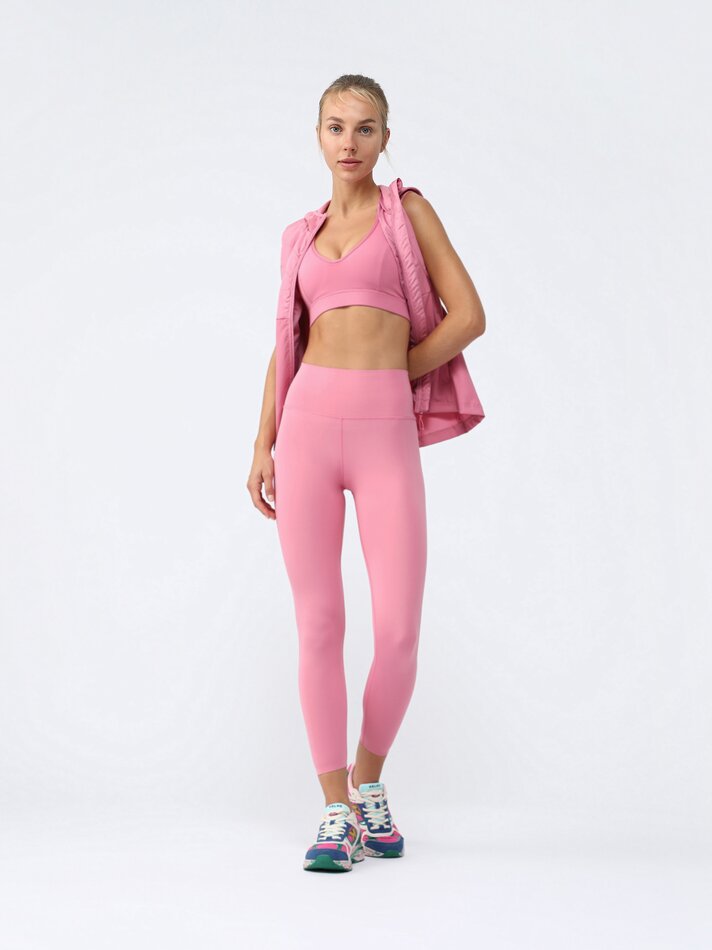 Calça legging esportiva de compressão - Rosa Chiclete