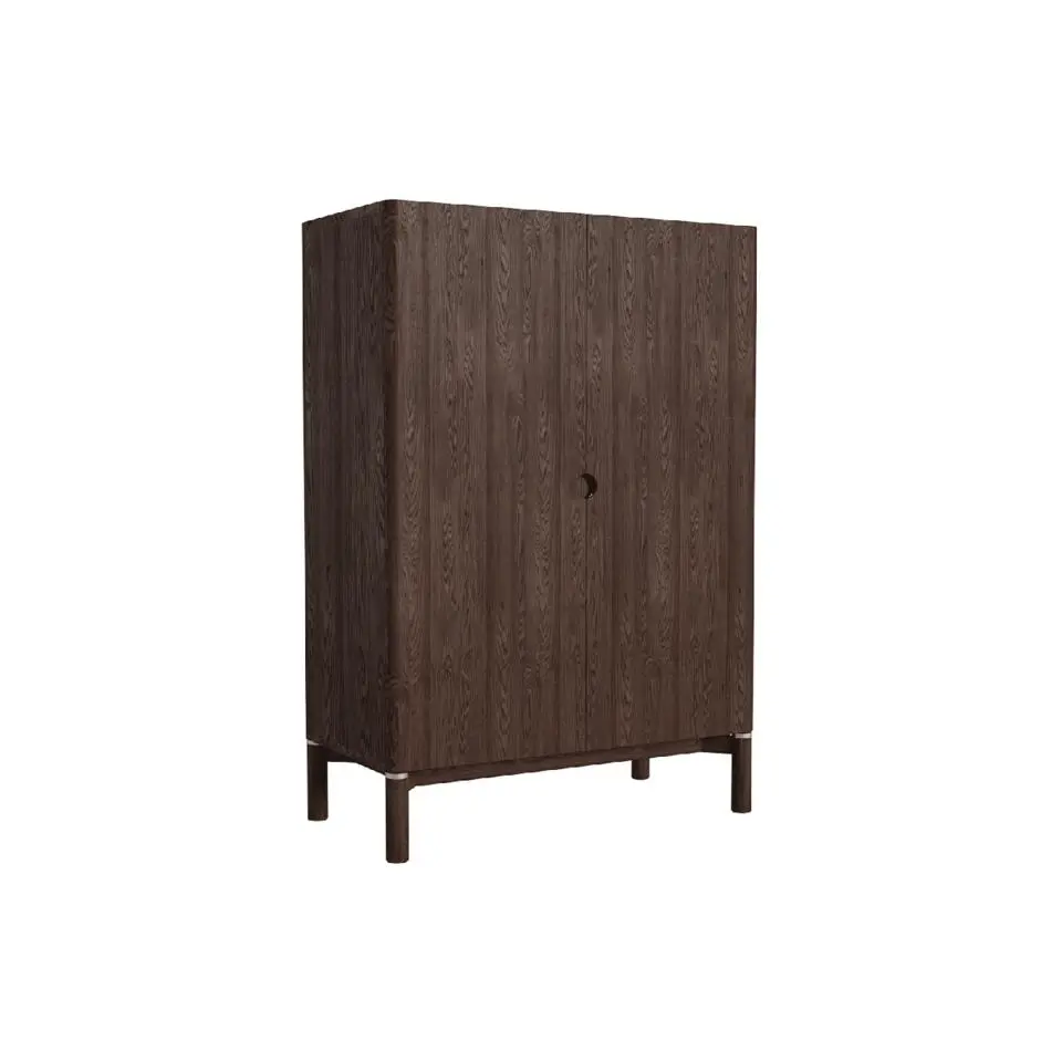 Wandkast Donkerbruin Eikenhout - 90x46x130cm - Arun