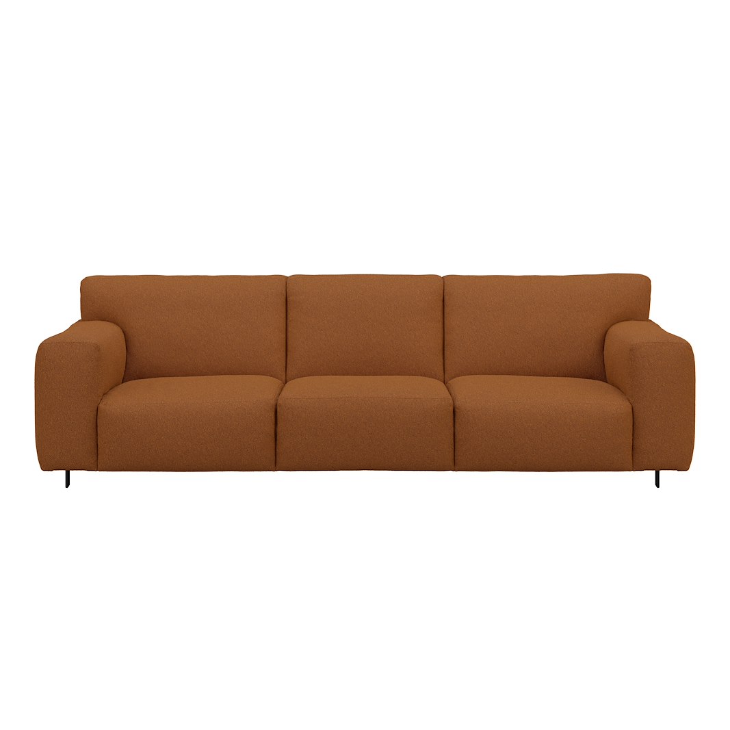 Vesta 4-seter I Tekstil Marilyn Bronze, standardsøm, sort metallben 10 cm, Comfort CM