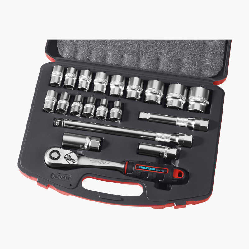 PIPENØKKELSETT 1/2”, 20 DELER