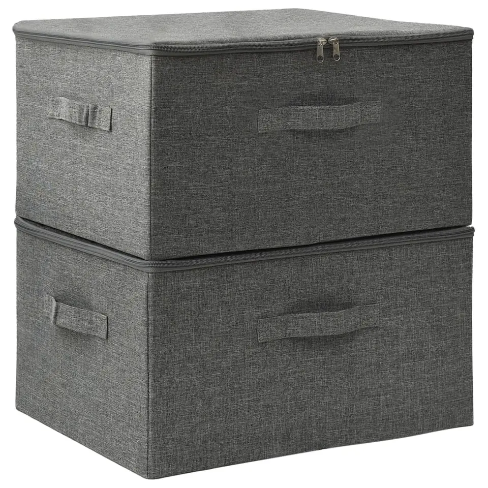 vidaXL - Opbergbox Opbergboxen - Antraciet - Stof - 2 stuks