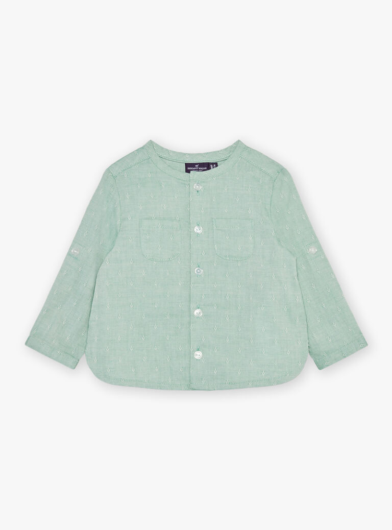 Chemise vert pistache en jacquard