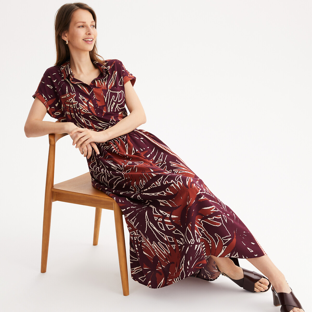 ANNE WEYBURN<br>Camiseta sem mangas com gola túnica e estampa floral
