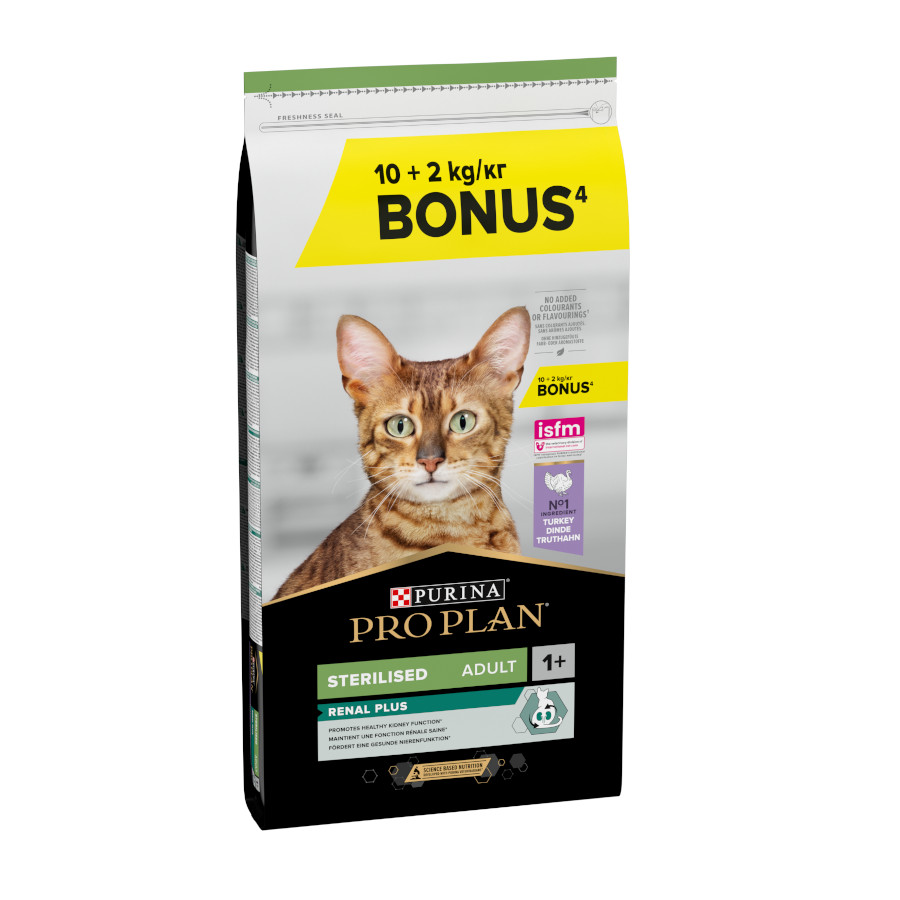 12 kg (10 kg + 2 kg grátis!) Pro Plan Adult Ração Esterilizada para Gatos com Peru