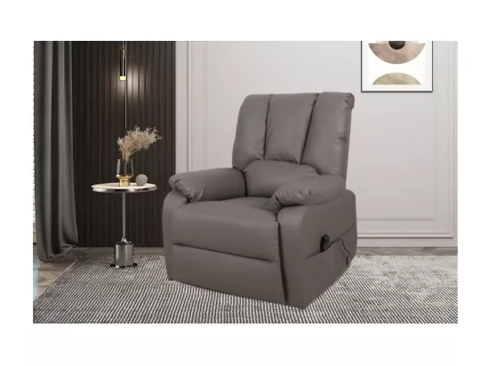 Fauteuil relax électrique TAIWAN simili taupe PU