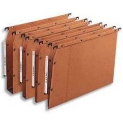 Dossier suspendu l'oblique azv ultimate kraft 240g armoire entraxe 330mm h275mm fond v porte-étiquette boîte 25 unités