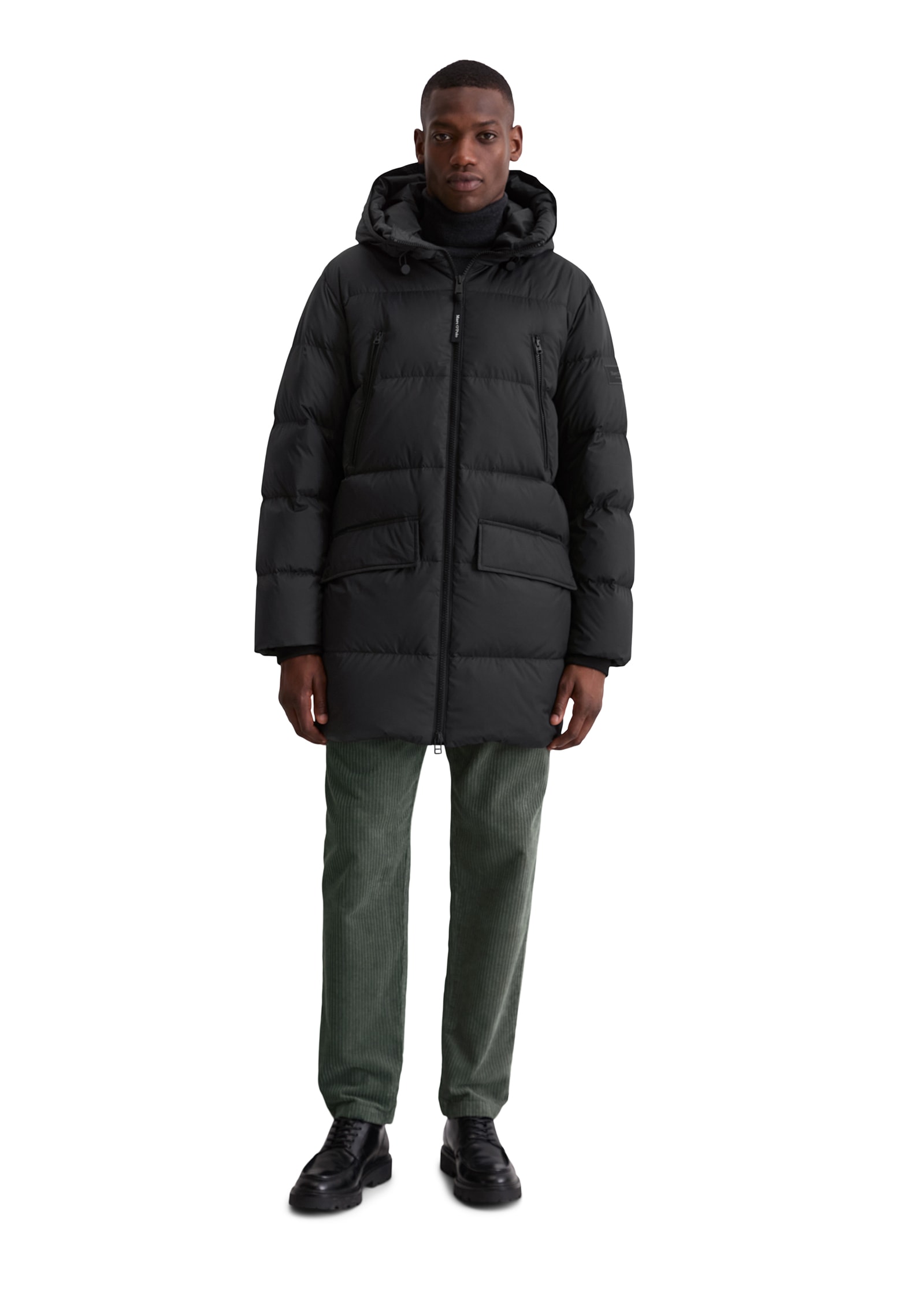 Marc O'Polo Daunenjacke mit Kapuze Pufferjacke, regular fit, eingesetzte, elastische Ärmelabschlüsse