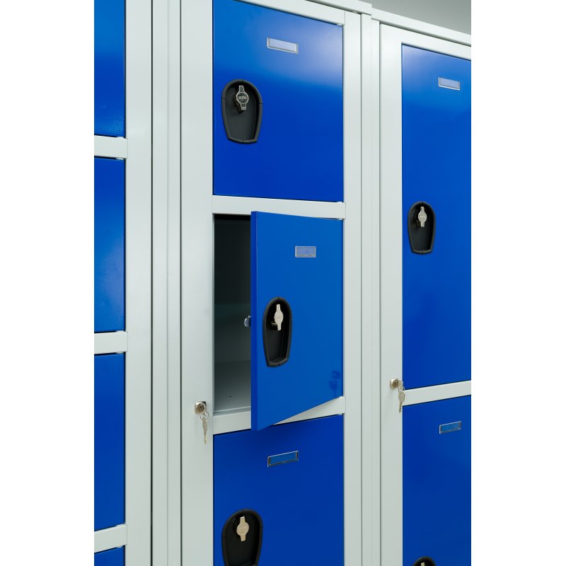 Vestiaire sur pied avec casiers visitables - démontable - 2 colonnes 8 portes