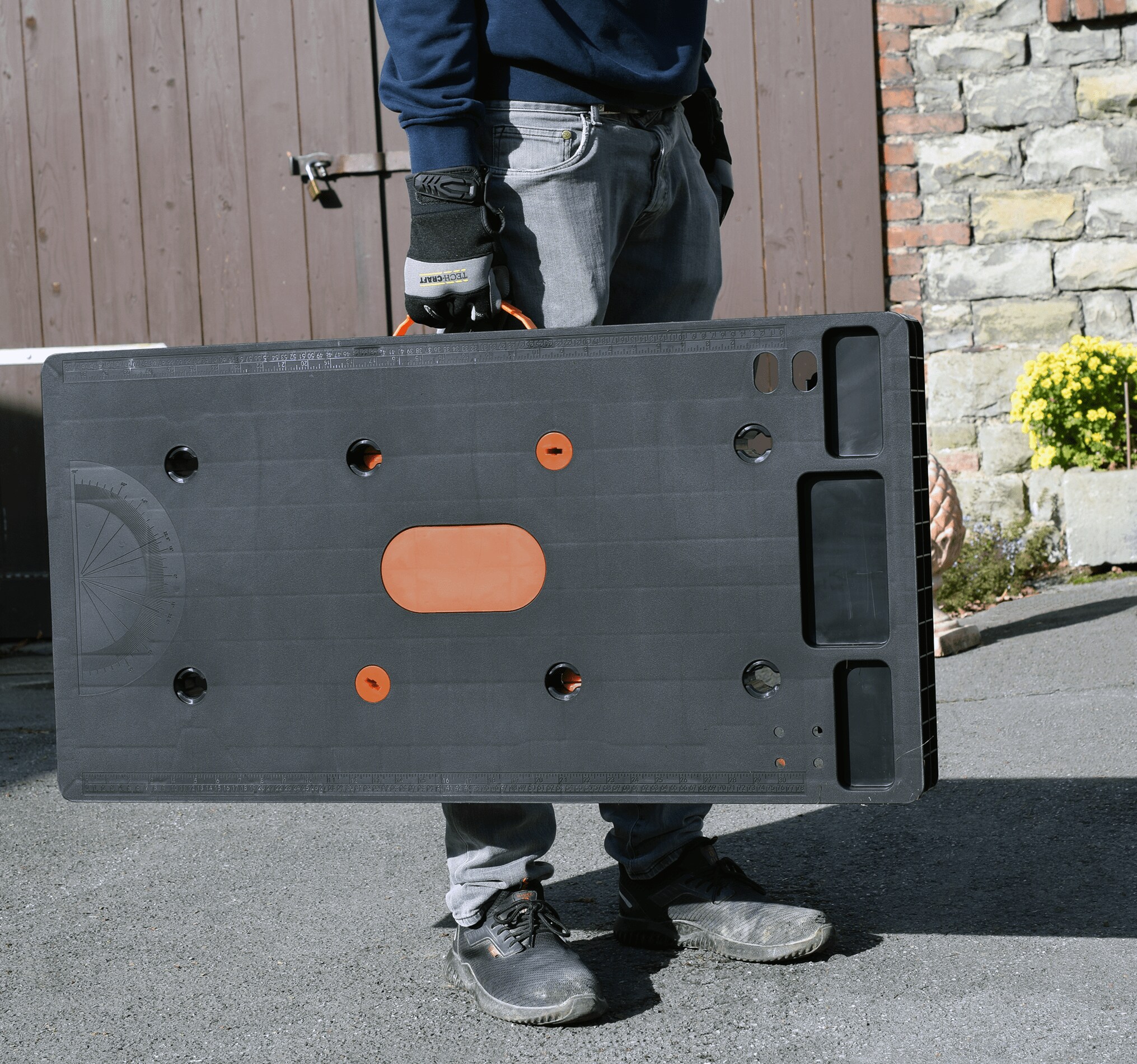 TECH-CRAFT 5-in-1 Werkbank Werkbank Werktisch Montagetritt Montageliege Universal-Werkbank