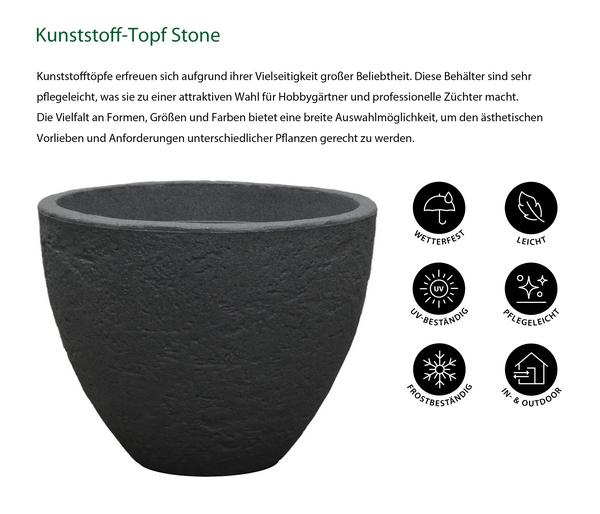 Dehner Kunststoff-Topf Stone, konisch,