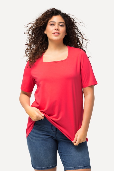 T-Shirt, A-Linie, Carree-Ausschnitt, Halbarm