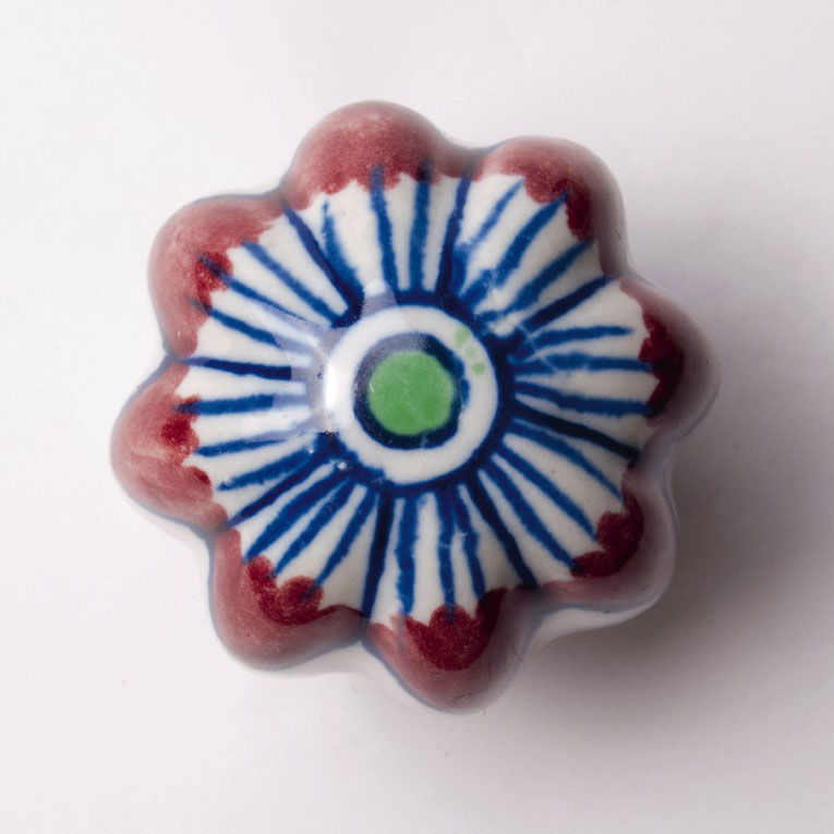 Türknauf 'Blume', rot/blau, Ø 5,5 cm günstig bestellen