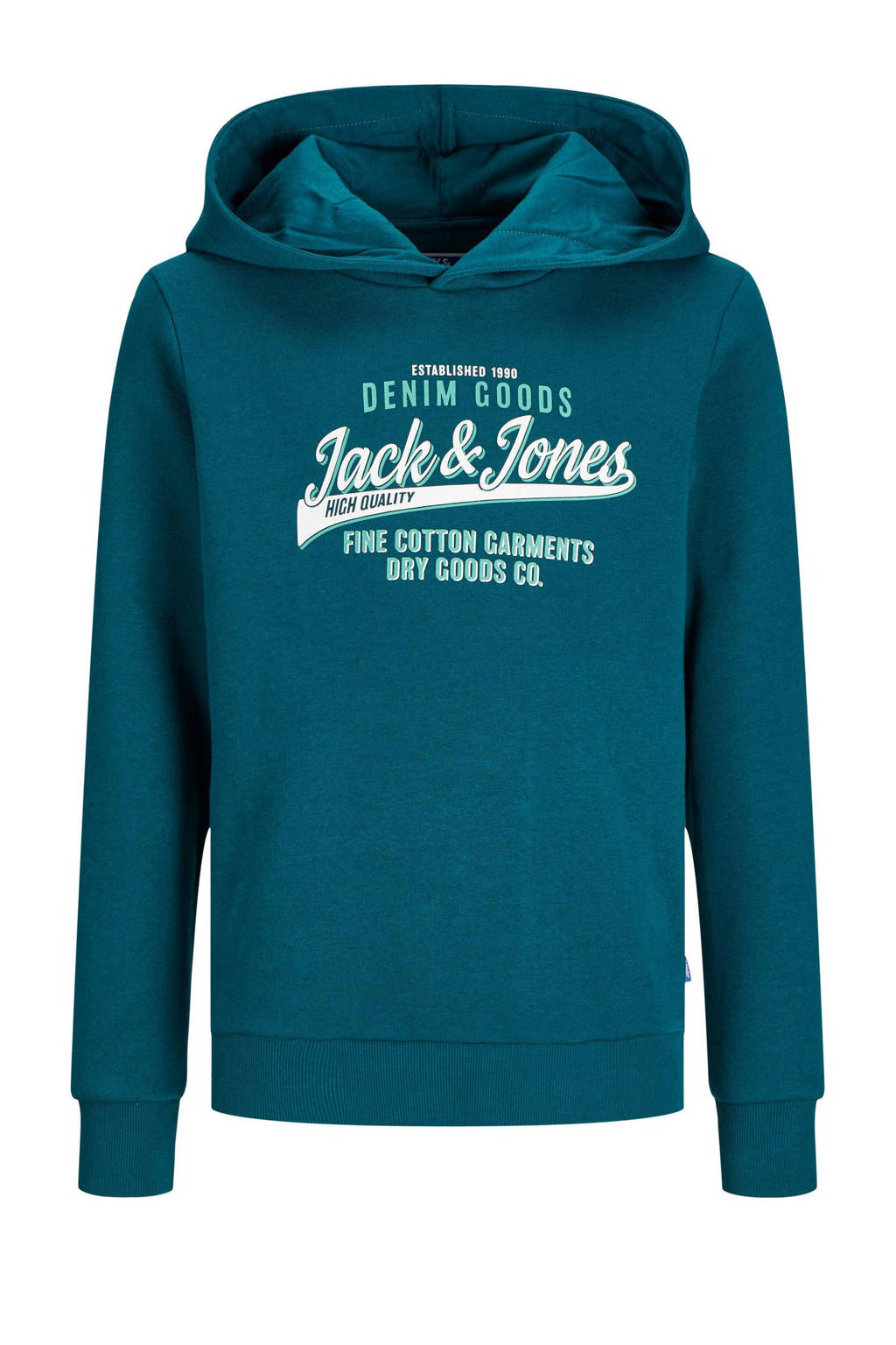 JACK & JONES hoodie JJELOGO met logo petrol