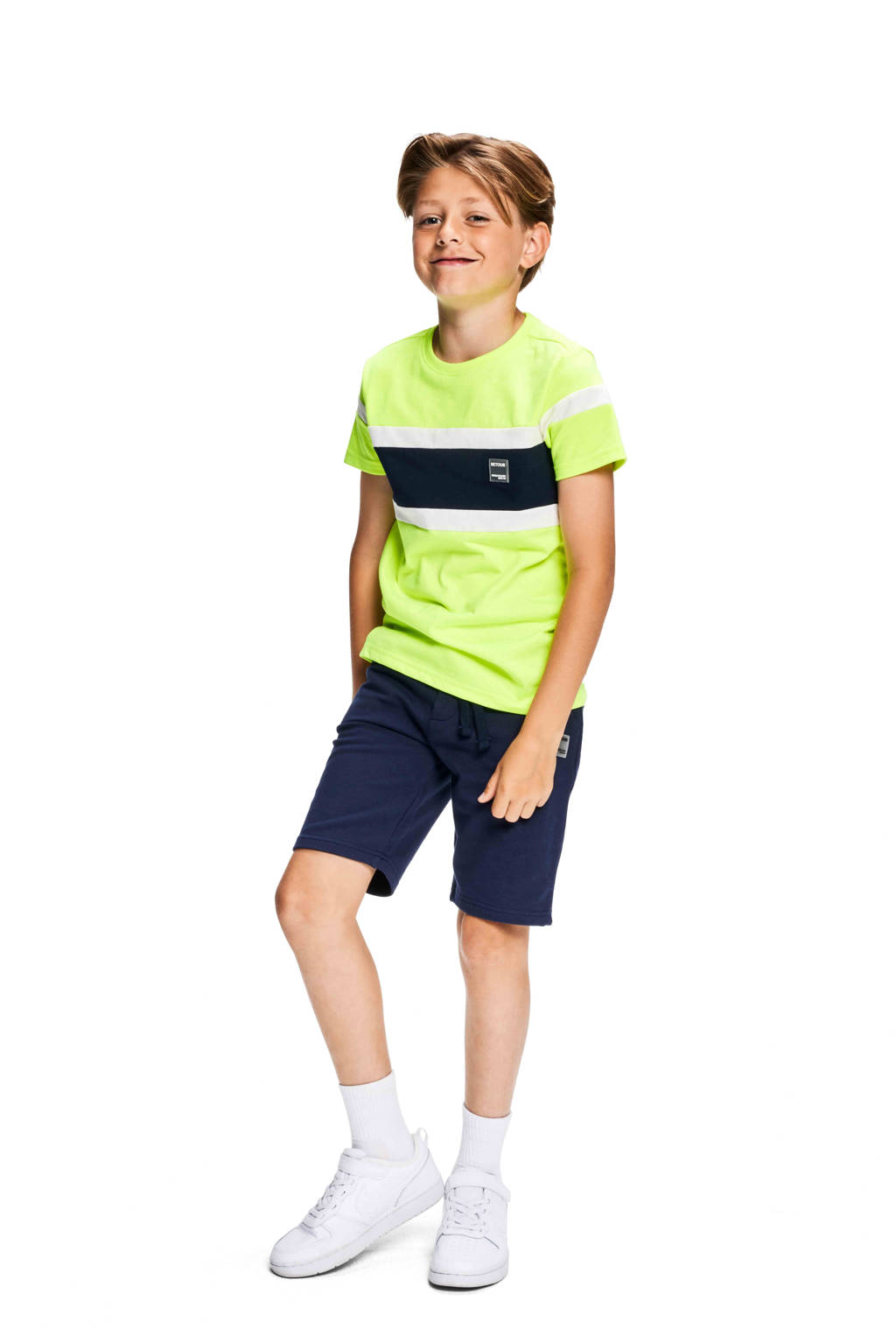 Retour Jeans T-shirt Jordan neongeel/donkerblauw
