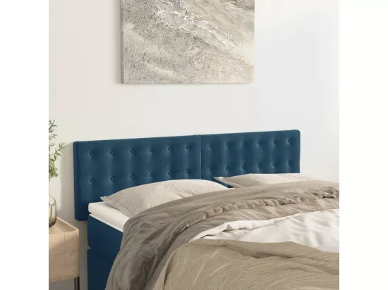 Têtes de lit 2 pcs Bleu foncé 72x5x78/88 cm Velours