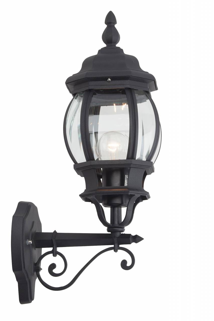 BRILLIANT Lampe Istria Außenwandleuchte stehend schwarz | 1x A60, E27, 60W, geeignet für Normallampen (nicht enthalten) | IP-Schutzart: 23 - regengeschützt