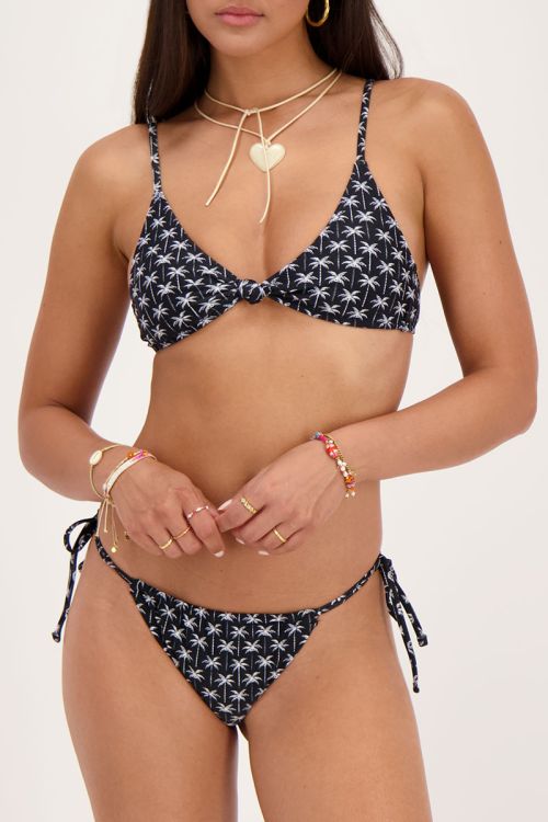 Zwarte bikini set met palmbomen