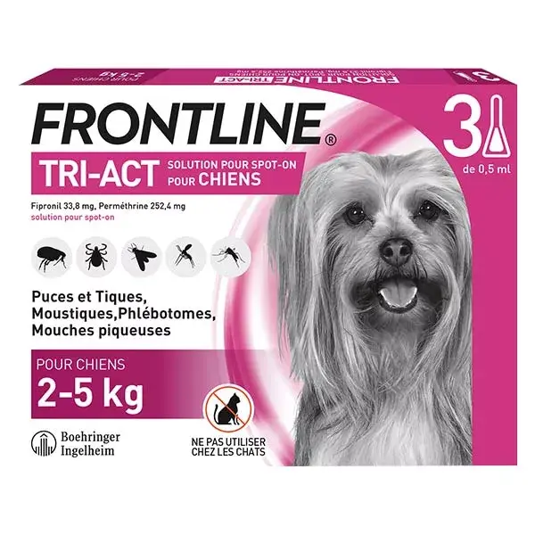 Frontline Tri-Act para cães XS 2-5 kg - 3 pipetas