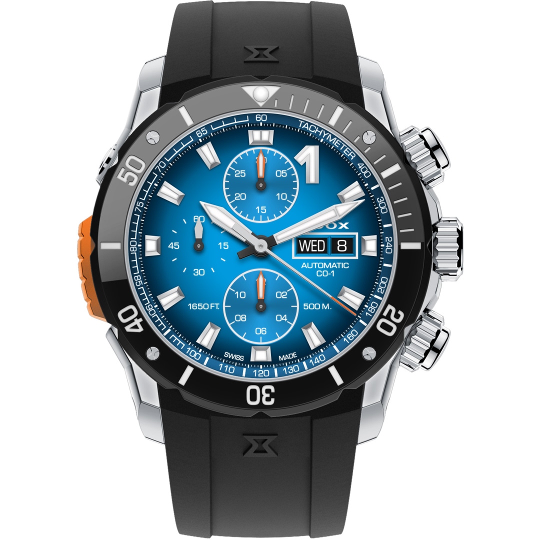 Edox CO-1 Chronograph Automatic Day-Date with Bezel Lock