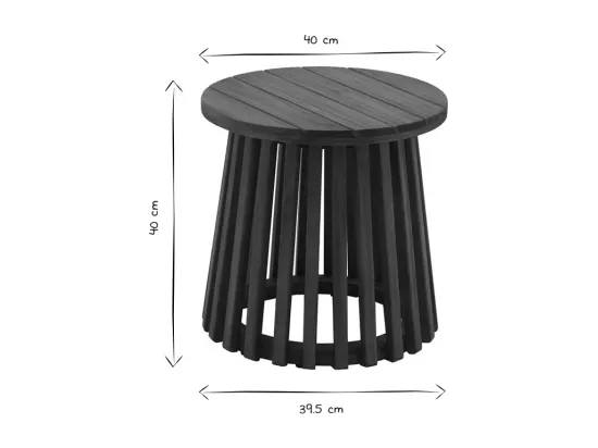 Table basse ronde en bois massif D40 cm - NASSAU