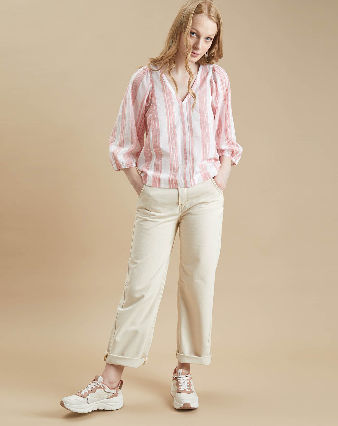 Bellerose Blouse Iowa à rayures blanc/rose
