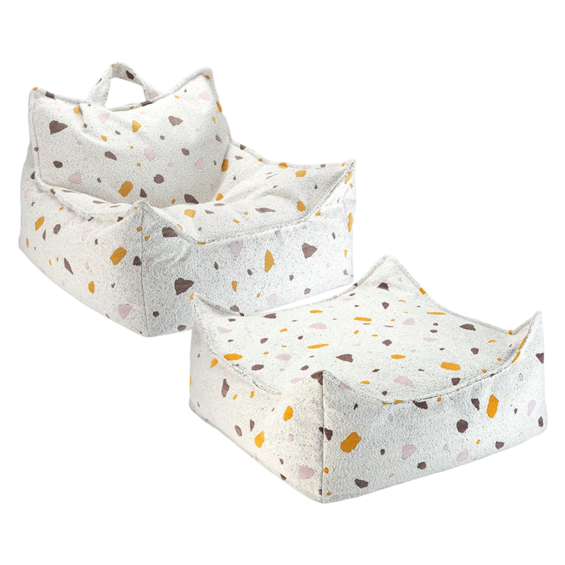 Wigiwama Sitzsack und Ottomann Set Terrazzo Marble